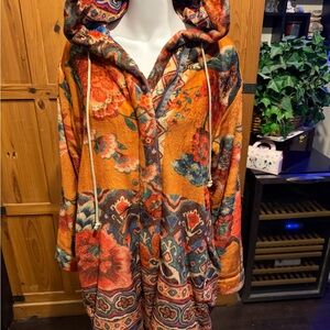 Johnny Was Multicolor Floral Teddy Jacket